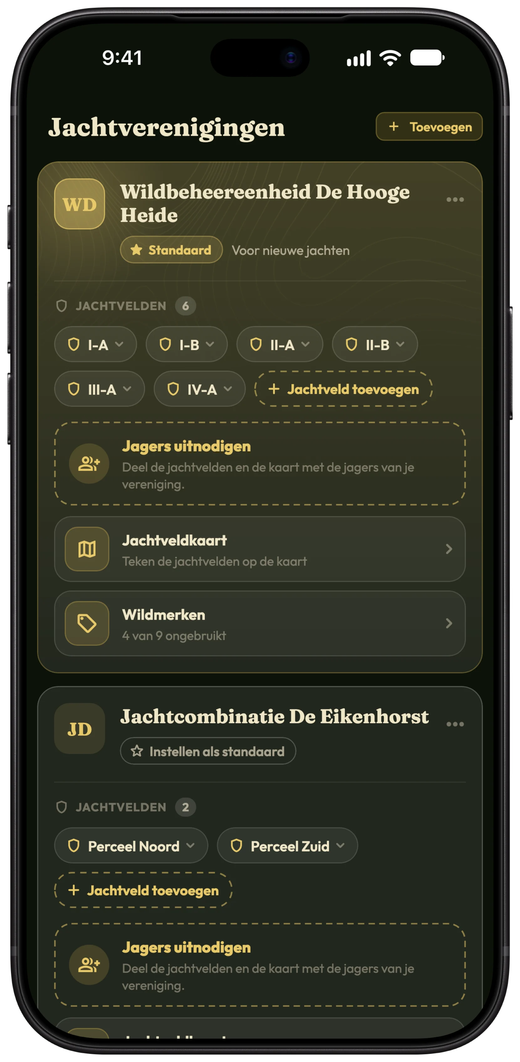 Een jachtvereniging instellen