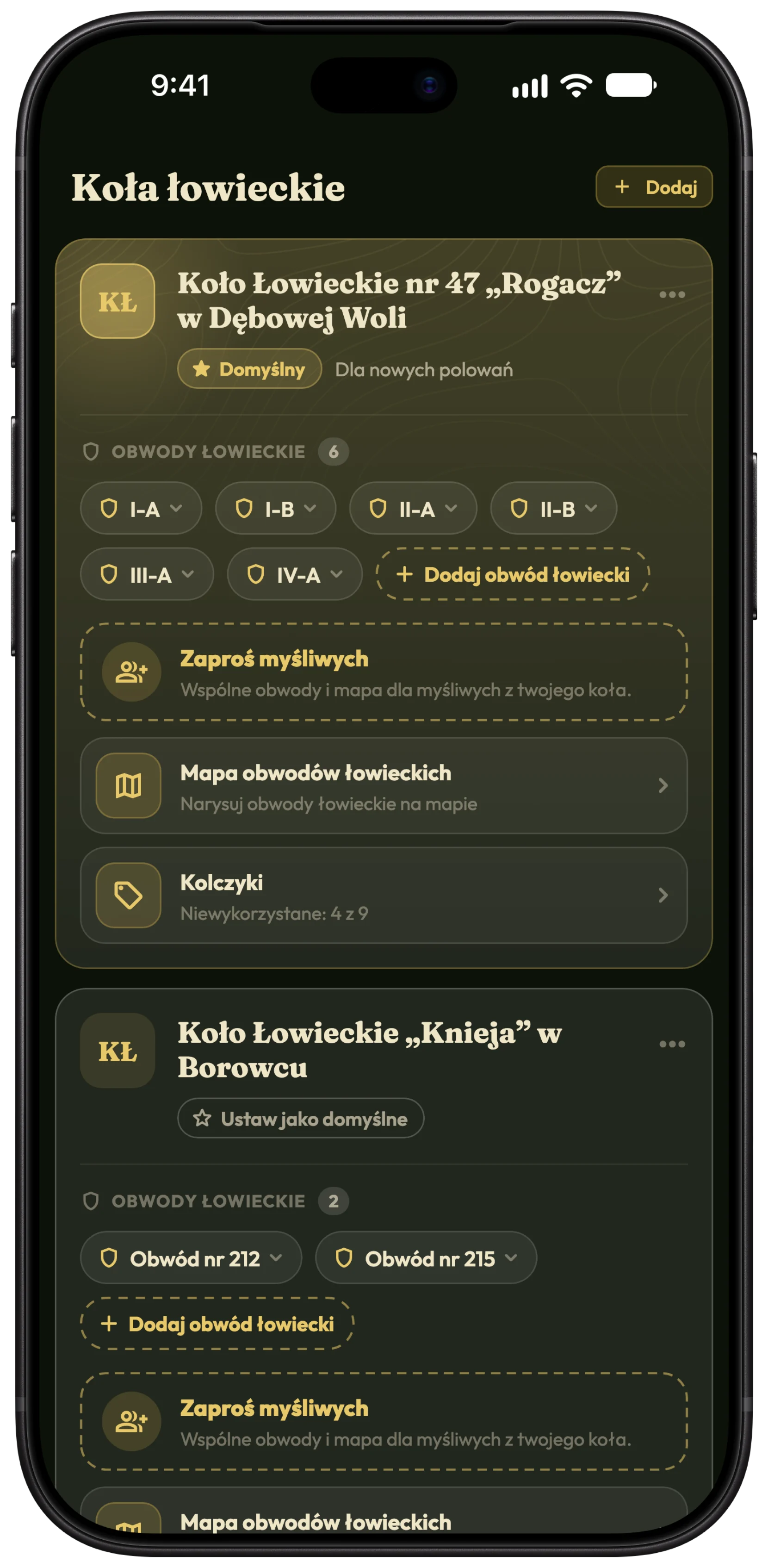 Zakładanie koła łowieckiego