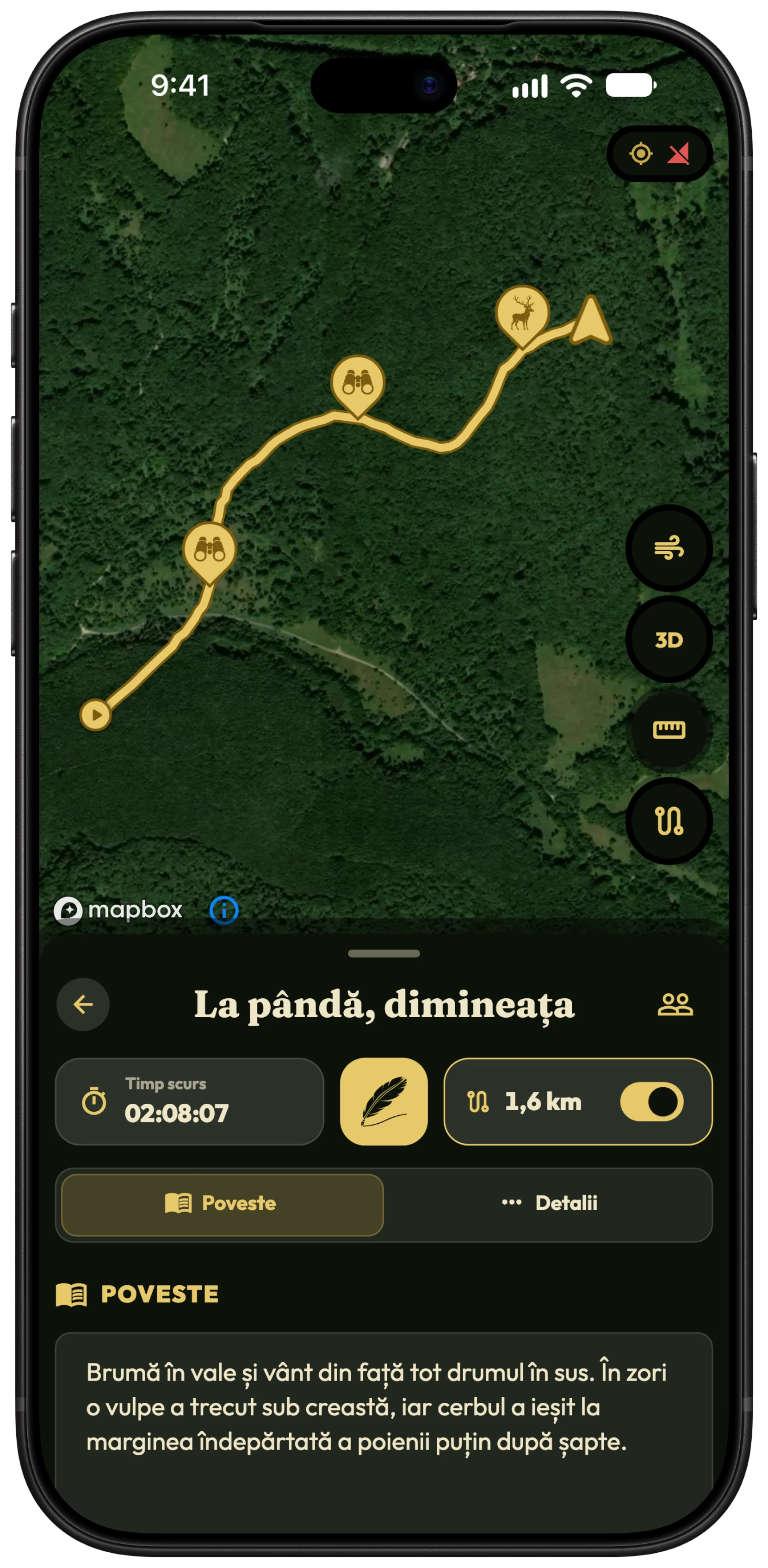 Înregistrarea traseului GPS