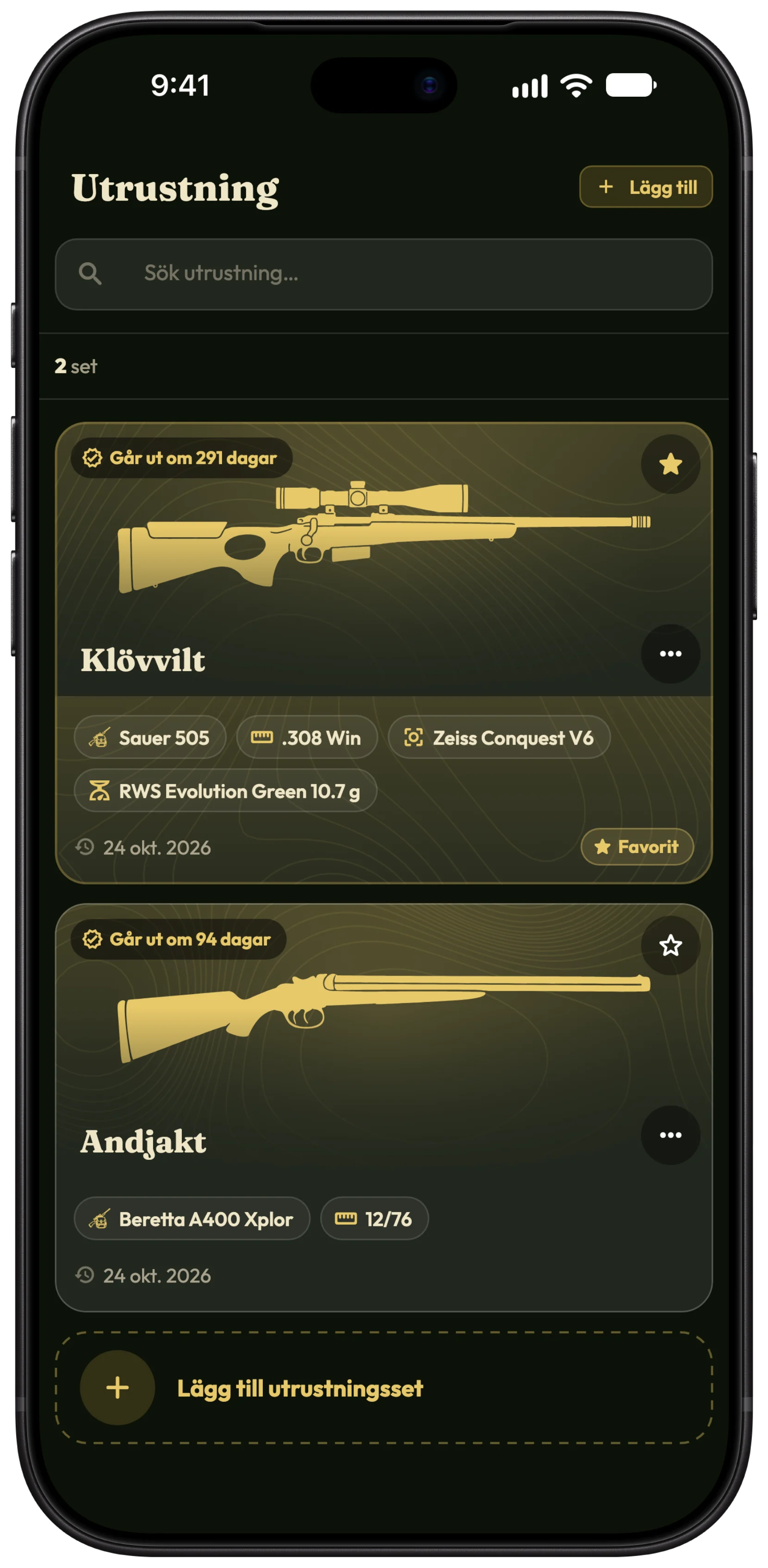 Hantera dina vapen och din utrustning
